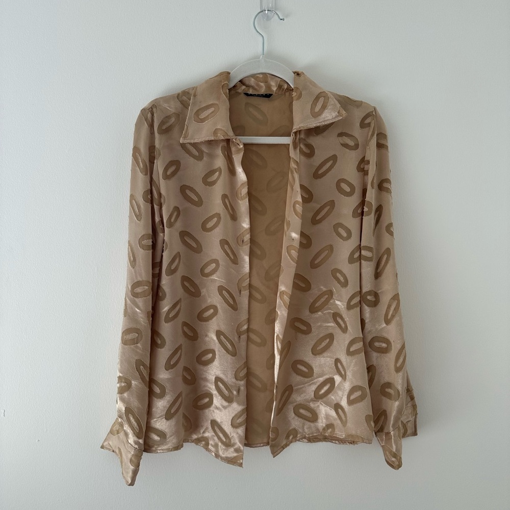 Sisley Long Sleeve Button Up Blouse | Size Small